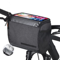 Garvee Borsa Manubrio Bicicletta 4.5L Impermeabile TPU Touch Multiuso per MTB Corsa Pieghevole, 20x12.5x18 cm, Nero
