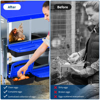 Nido per polli in metallo a 2 livelli Garvee - Con 10 scomparti, tetto impermeabile, base antiscivolo, design scorrevole