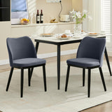 Sedie da pranzo Garvee in 2 pezzi, in velluto con rivestimento, ergonomiche, gambe in legno, antigraffio, cucina, bar, neutre - Nero