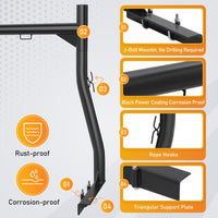 Portascale per camion Garvee regolabile e resistente in acciaio, capacità 800 libbre, espandibile senza forare, nero, per pick-up, trasporto all'aperto