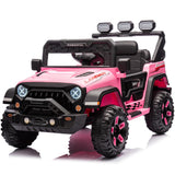 Auto elettrica per bambini Garvee con batteria potenziata da 12 V 7 Ah, 3 velocità, 2 modalità di funzionamento, telecomando 2.4G, luci LED, Bluetooth, cinture di sicurezza, rosa per bambini da 1 a 8 anni - Rosa