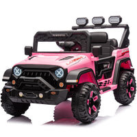 Auto elettrica per bambini Garvee con batteria potenziata da 12 V 7 Ah, 3 velocità, 2 modalità di funzionamento, telecomando 2.4G, luci LED, Bluetooth, cinture di sicurezza, rosa per bambini da 1 a 8 anni