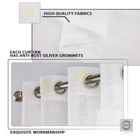 Tenda in voile GARVEE con motivo floreale, semitrasparente, beige, 140x245 cm, per cucina e bagno, leggera, facile da pulire