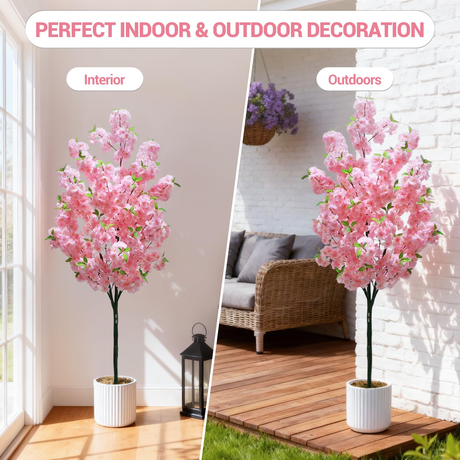 Albero artificiale da interno Garvee da 6 piedi, realistico e senza manutenzione, materiale di alta qualità, versatile e decorativo, per casa e ufficio, verde