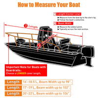 Telo copribarca Garvee Center Console da 20'-22', impermeabile, resistente ai raggi UV, in tessuto Oxford 600D di qualità marina, con ventilazione e asciugatura rapida, per rimorchi rimessaggio.