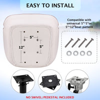 Sedile ergonomico per capitano di barca pontone Garvee in vinile resistente ai raggi UV per barche da pesca e da diporto 19,5x22x21,5 bianco