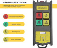 Garvee Electric Lift 850 libbre, paranco automatico per officina, magazzino e industria con freno di sicurezza a distanza per carichi pesanti