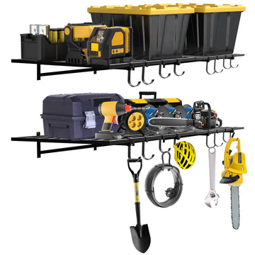 Set di pareti cucina con 2 pezzi, garage, 2 x 4 piedi, ganci in metallo, ufficio e garage, nero, capacità di carico di 800 libbre