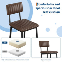 Set di 2 sgabelli da bar Garvee in similpelle, imbottitura spessa, gambe in metallo per cucina e isola bar, 25,6 pollici, nero