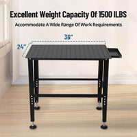 Tavolo da saldatura Garvee 36"x24" con capacità di carico di 1500 libbre, fori di montaggio da 5/8" 16 mm, robusto telaio in acciaio per ufficio e garage, versatile, stabile