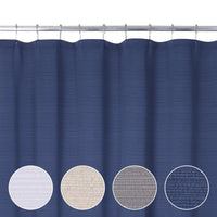 Tenda da doccia GARVEE blu navy a righe, leggera, lavabile, di qualità alberghiera, 183x198 cm, in morbido lino, blu scuro, accessorio da bagno testurizzato
