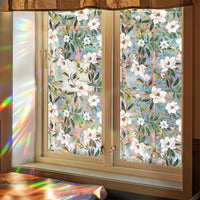 Pellicola per finestre Garvee, opaca, autoadesiva, per la privacy, 43x100 cm, pellicola arcobaleno 3D colorata, anti-UV con motivo vegetale