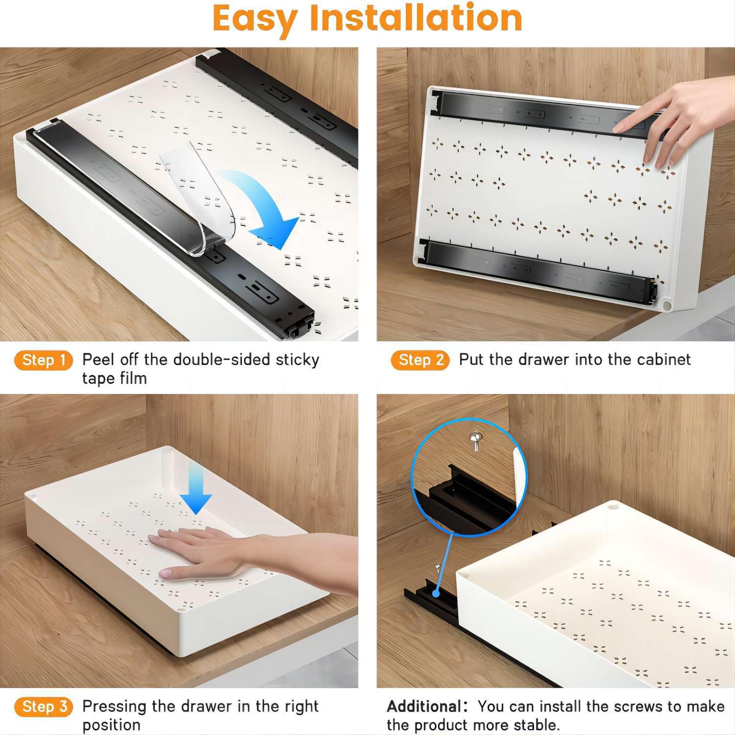 Organizzatore per cassetti estraibili da cucina Garvee, in metallo, 27 cm di larghezza, antiscivolo, per cucina e bagno, versatile