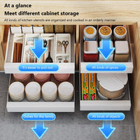 Ripiano estraibile per cassetto Garvee, in metallo con meccanismo di chiusura ammortizzata e silenzioso per cucina e ufficio, capacità di carico 20 kg, acciaio al carbonio, pellicola adesiva