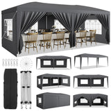 Gazebo 3x6 m pop-up Garvee Heavy Duty tenda a baldacchino con 6 pannelli laterali rimovibili per feste ed eventi all'aperto, regolabile, nera - Nero