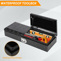 Cassetta portautensili per cassone di camion Garvee in alluminio 34,5x13x6,5 pollici con serratura e maniglia laterale per rimorchio camper, robusta e resistente alle intemperie