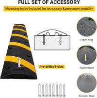 Dossi Rallentatori Gomma Garvee Cable Bridge 6 Piedi*2 con 8 Bulloni - Ideale per Strade, Parcheggi, Scuole | Carico 66000 lb Giallo