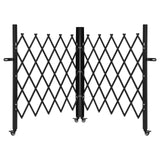 Garvee Barriera di Sicurezza Estensibile in Acciaio, Doppia Pieghevole, Ruote 360° con Freni, Resistente alla Corrosione, per Interno ed Esterno, 5,18 m x 1,03 m - Nero