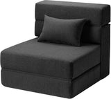 Garvee Divano Letto 2-in-1 con Cuscini in Schiuma per Soggiorno & Camera per Ospiti, Salvaspazio, Nero, Versatile - Schwarz