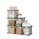 Garvee Organizer 6 Cubi in Griglia Metallica, Scaffale Modulare Nero, Cubi 32 cm, Camera e Soggiorno, Robusto, Versatile - Black