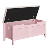 Panca contenitore Garvee con cuscino, cassapanca in legno da 39,4", 2 cerniere di sicurezza, soggiorno e camera da letto, truciolato, maniglie ergonomiche, coperchio ribaltabile, cassapanca grande, facile da montare - bianco