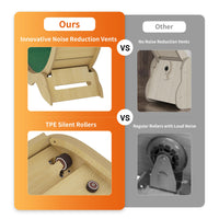 Garvee Cat Cyclette da 45 pollici Tapis roulant silenzioso in legno massello per fitness da interno con serratura di sicurezza Tappeto rimovibile