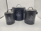 Garvee Set 3 Contenitori Metallo Ventilati Antiruggine Manici Integrati Stile Country Cucina