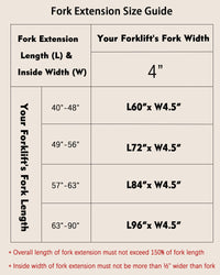 Estensione per forca per pallet Garvee, larghezza 4,5", lunghezza 72", capacità di carico 4600 libbre, acciaio giallo, per carrelli elevatori, cantieri edili, magazzino