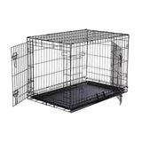 Garvee Trasportino pieghevole per cani da 42 pollici con cassetto, struttura in acciaio, doppia serratura per piccoli animali domestici, viaggi e casa, 42"x27"x30", nero - nero