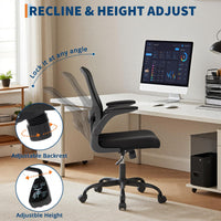 Sedia da ufficio ergonomica Garvee in rete con braccioli 2D e supporto lombare per ufficio e home office, girevole a 360°, stabile fino a 159 kg, nera