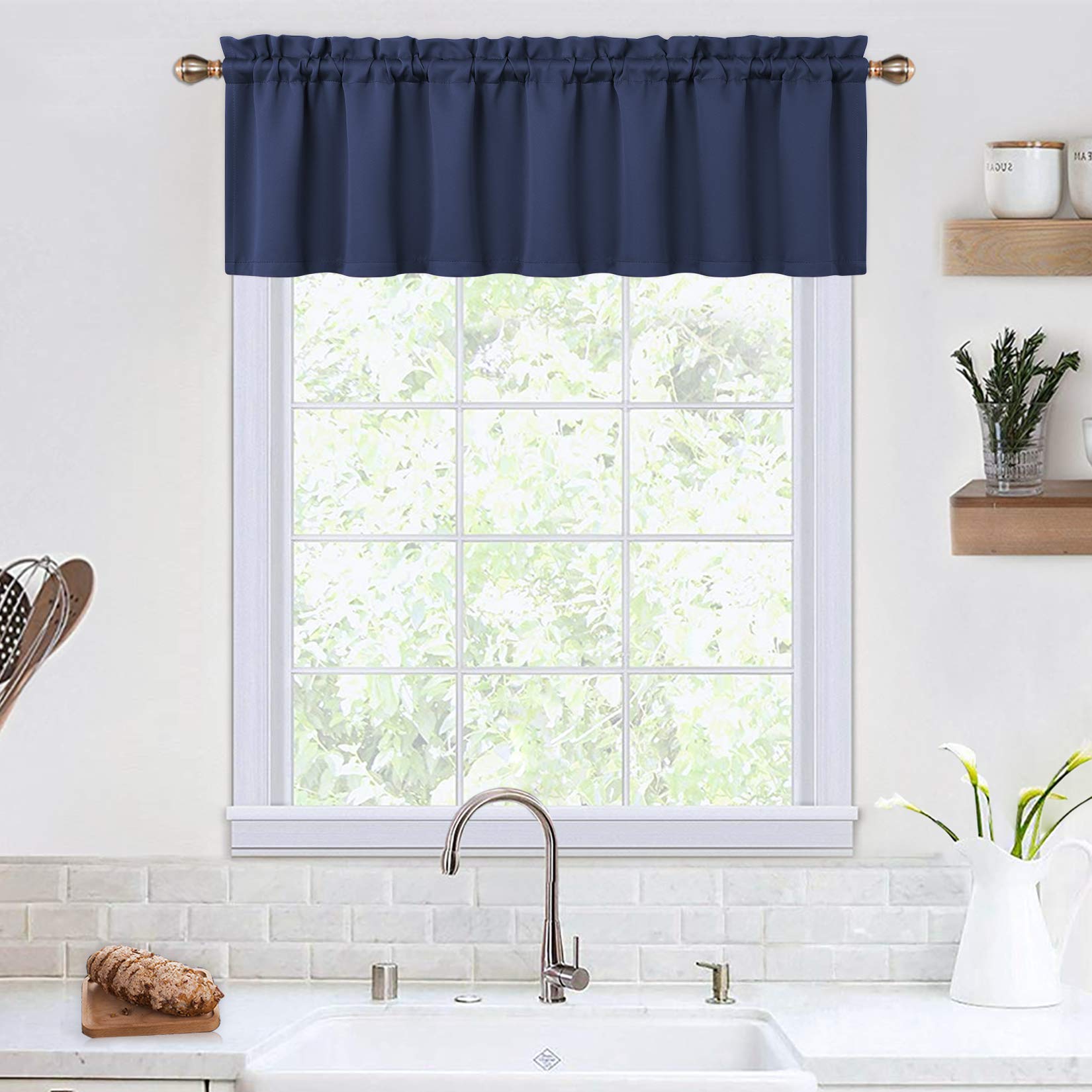 Tende oscuranti Garvee per finestre, soggiorno, cucina, camera da letto, blu navy, 52 × 15 pollici, isolate termicamente