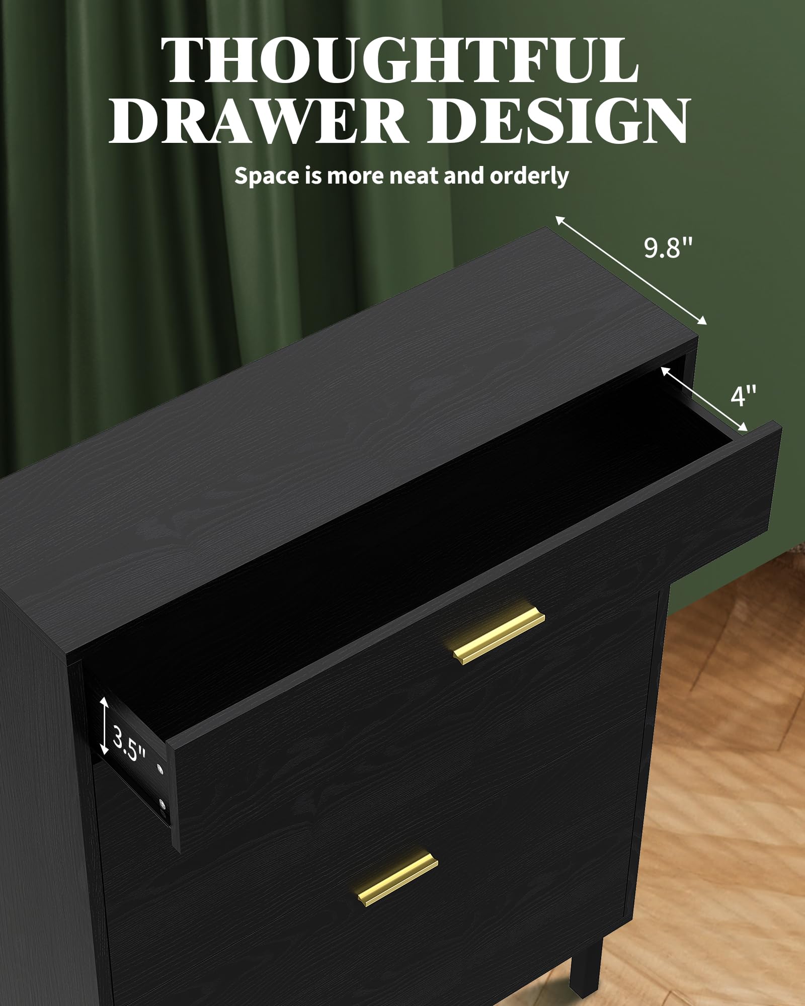 Scarpiera stretta Garvee con 3 cassetti, ripiani regolabili, in legno MDF, antiribaltamento per corridoio e ingresso, design moderno, colori naturali