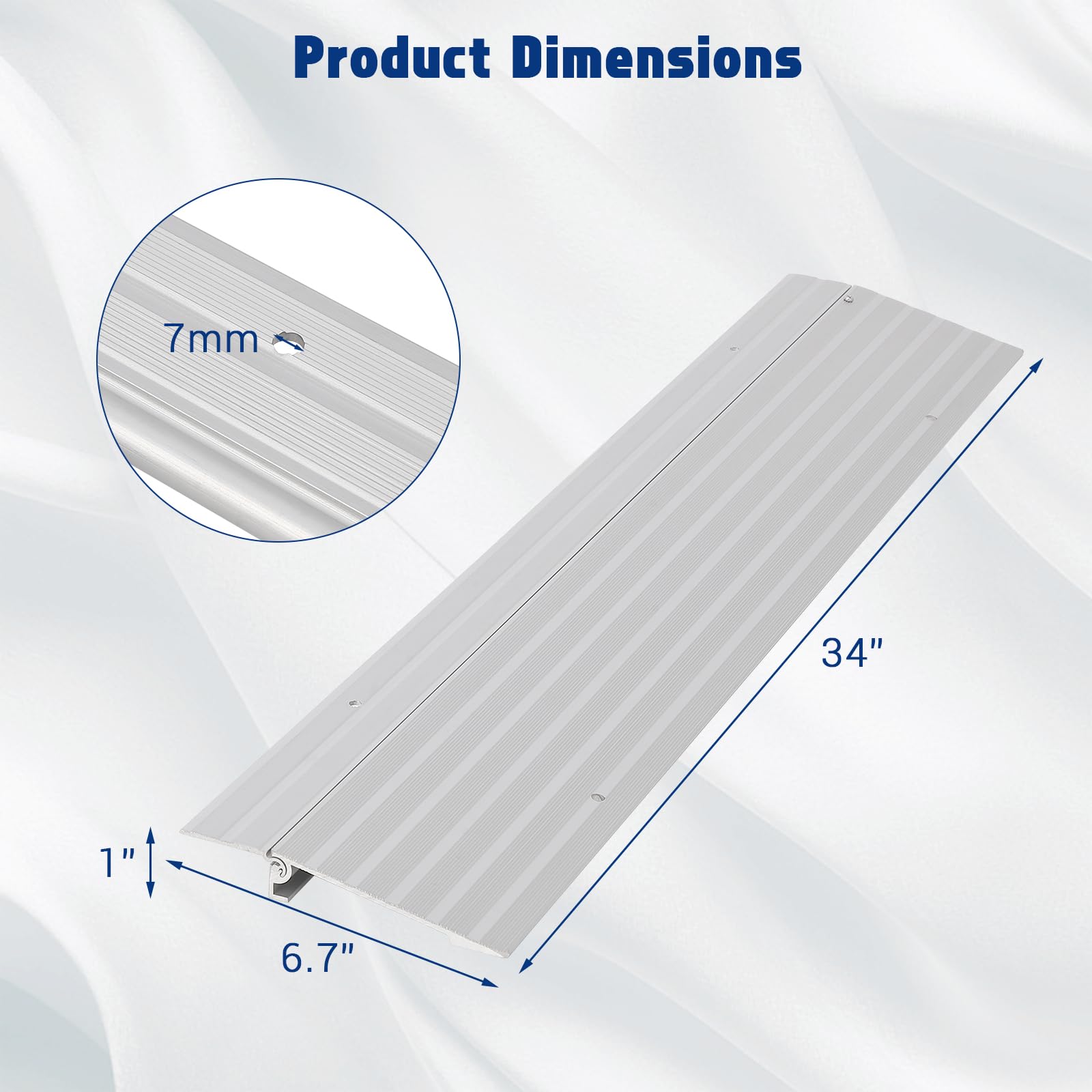 Rampa di soglia Garvee: rampa in alluminio monoblocco per sedie a rotelle, scooter e bici elettriche, capacità di carico fino a 700 libbre