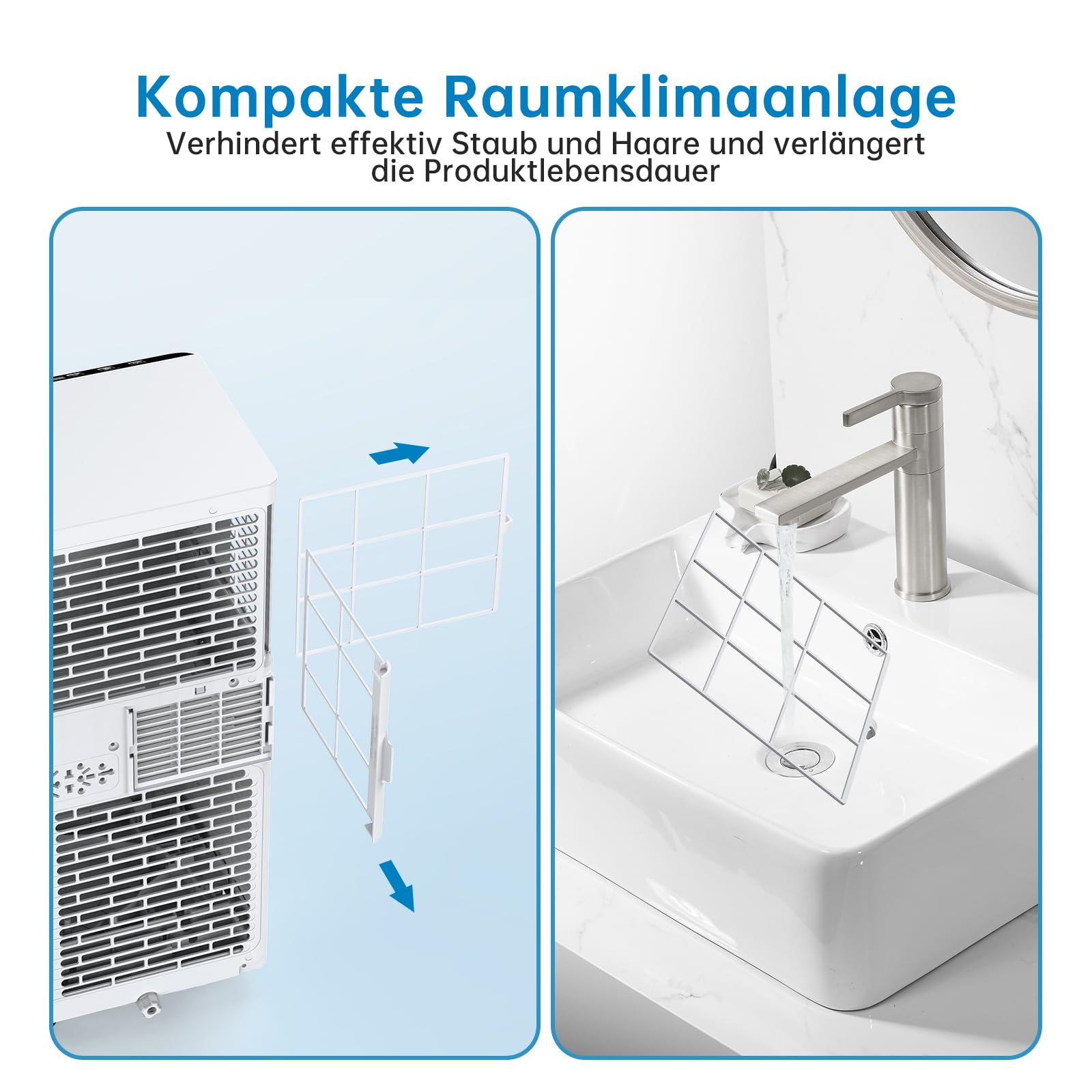 Condizionatore portatile Garvee 7000 BTU 4 in 1 Raffreddamento e deumidificazione con telecomando per camera da letto e ufficio, compatto, silenzioso, bianco