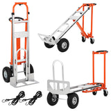 Carrello pieghevole Garvee 3 in 1, in alluminio, ruote da 25.4 cm, per la casa e lo stoccaggio - Piatto argento mandarino