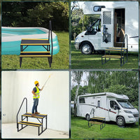 Scaletta per camper Garvee a 2 gradini con corrimano, scaletta antiscivolo per piscina, alluminio, campeggio e attività all'aperto, nera, capacità di carico di 400 libbre