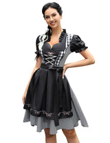 Abito tradizionale Dirndl midi da donna Garvee in 2 pezzi con abito Dirndl e grembiule per l'Oktoberfest, taglie 34-52, confezione riutilizzabile