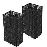Garvee Cassa Pieghevole 52L in Plastica Resistente Multiuso per Garage Cucina Ufficio Leggera Impilabile - 10Nero