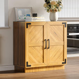 Garvee Buffet Farmhouse con Ripiani Regolabili, Legno e Metallo, Multiuso per Cucina e Soggiorno, 80 cm, Stile Moderno