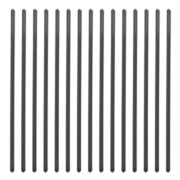 GARVEE Balaustre per terrazze in alluminio piatte e dritte da 32-1/4 pollici con viti, confezione da 50 ringhiere per portici scanalate, ringhiere per terrazze con balaustra per scale, ringhiere per terrazze e scale, nero opaco