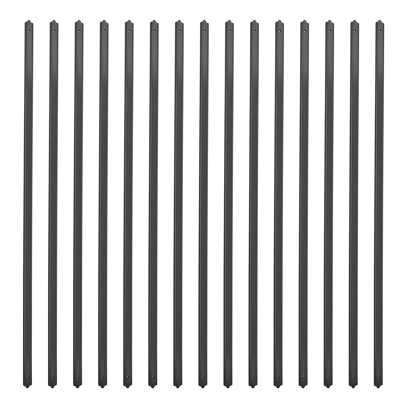 Balaustra per terrazza in alluminio Garvee – Nero opaco, barre robuste per scale e terrazze, moderne e resistenti alle intemperie