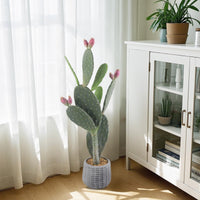 Cactus artificiale Garvee da 42 pollici, materiale EVA, facile da pulire, vaso in PP con riempimento in cemento, decorazione per interni/esterni, verde realistico