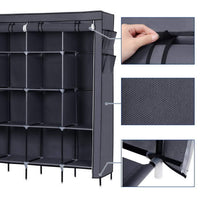 Armadio portatile Garvee con tessuto non tessuto e strati impermeabili per camera da letto, 66x17x66 pollici, grigio