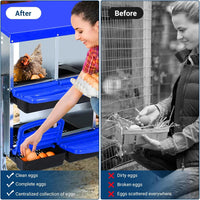 Nido per polli Garvee a 2 livelli – Con 8 scomparti, metallo, tetto impermeabile, base antiscivolo, su ruote per pollaio