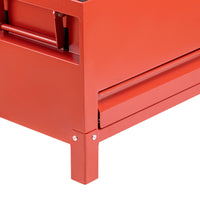 Cassetta portautensili in alluminio Garvee con coperchio idraulico, mobile per cantieri edili e rimorchi, rosso bordeaux, robusta e leggera