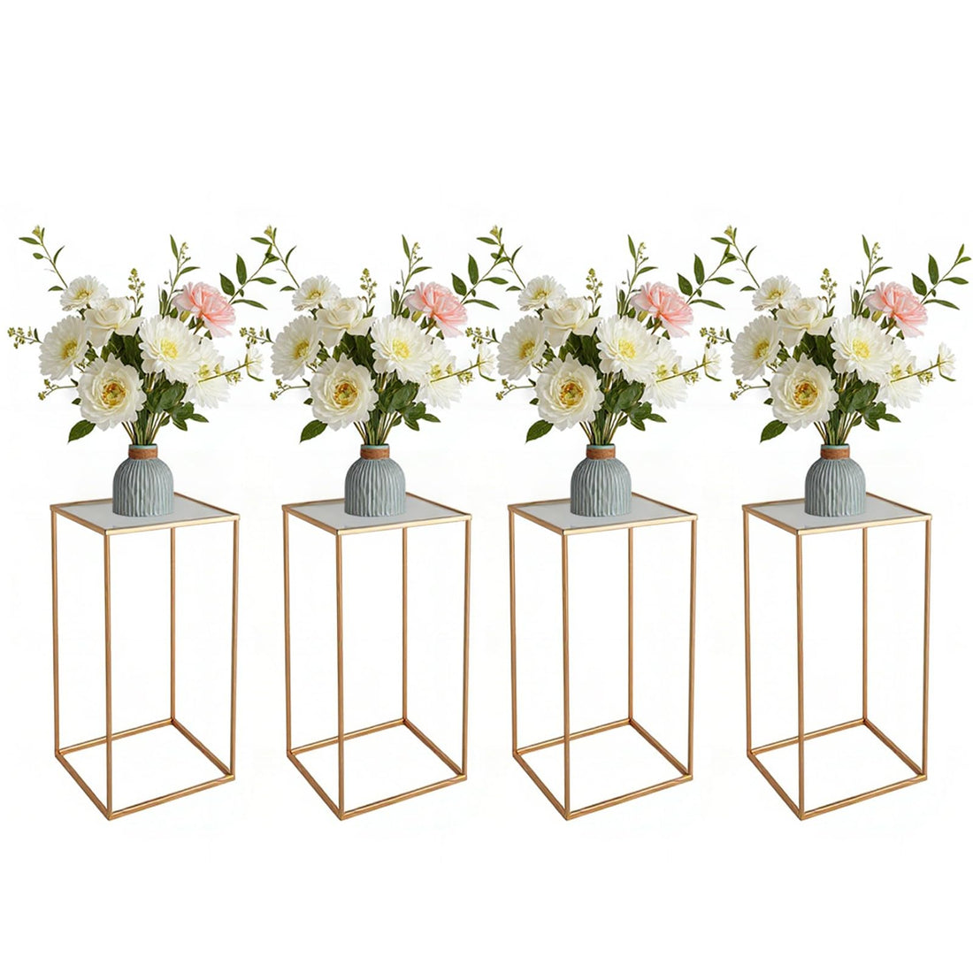 Set di 4 portafiori per matrimonio Garvee, laminato in acrilico, design geometrico, stabile, per eventi e casa, varie dimensioni, oro