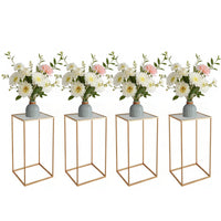 Set di 4 portafiori per matrimonio Garvee, laminato in acrilico, design geometrico, stabile, per eventi e casa, varie dimensioni, oro