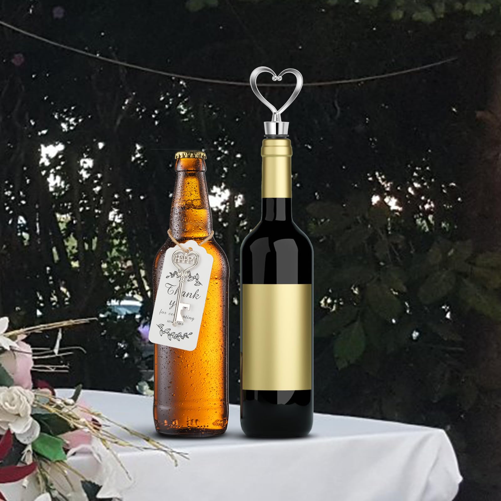 Set di apribottiglie Garvee, 36 pezzi, coltello da cameriere in acciaio inossidabile con custodia e cartellino regalo per matrimonio, compleanno, trasparente, 6,5 cm