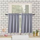 Garvee Tende da Cucina Impermeabili con Texture in Rilievo, Tende Corte da Caffè per Cucina e Bagno, 2 x 30x60 cm, Grigio - Grigio