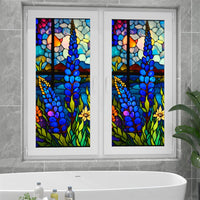 Pellicola per finestre Garvee Retro Floral, protezione UV, rimovibile, senza adesivo, statica, 60x100 cm, per la privacy e il risparmio energetico